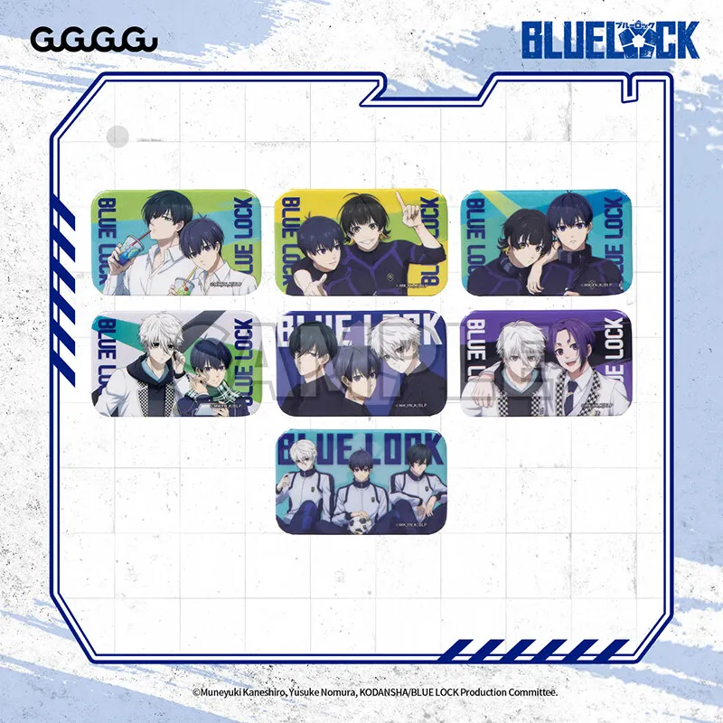 GuGuGuGu Blue Lock Blue Restricted Area Square Tinplate Badge Badges-4