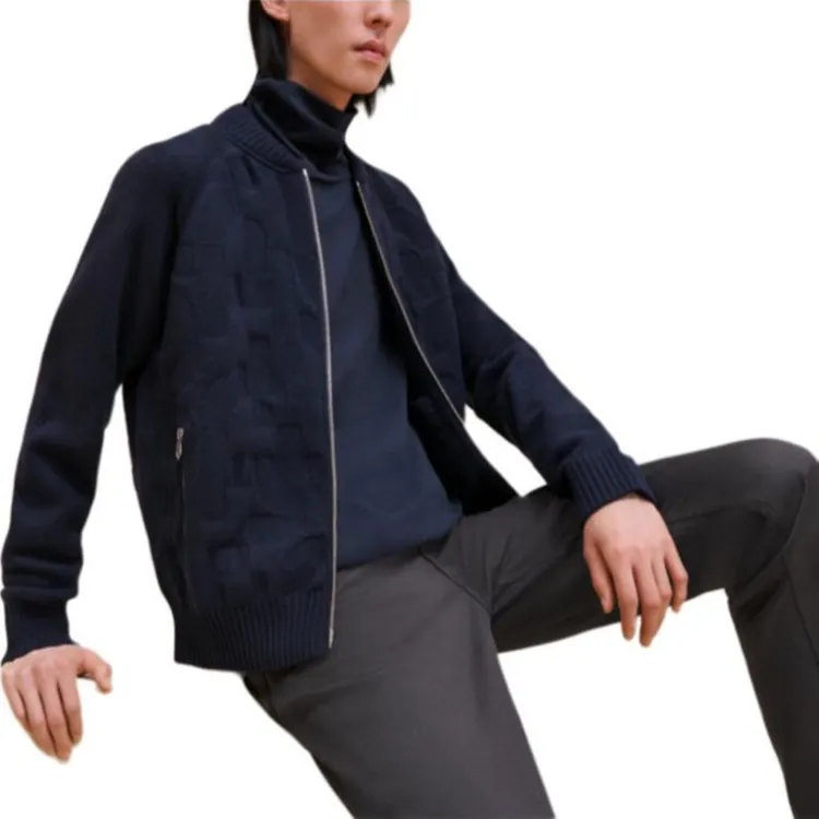 HERMES Jackets Coats Men's Marine Blue-2