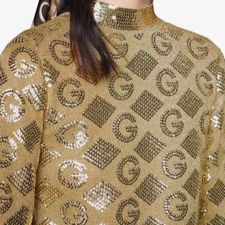 GUCCI FW21 Crop Top Women's Gold-4