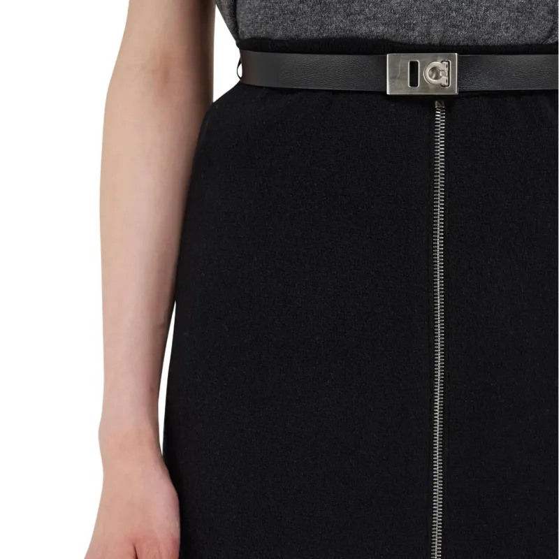 Ferragamo Zip Up Belted Skirt-5