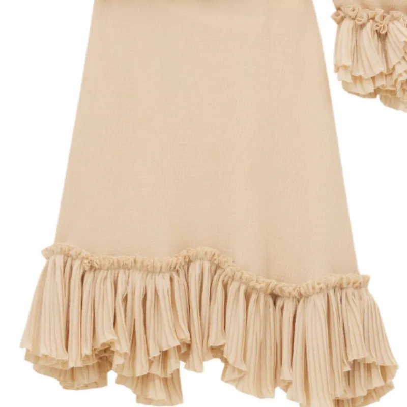 SAINT LAURENT Ruffled One-Shoulder Dress-4