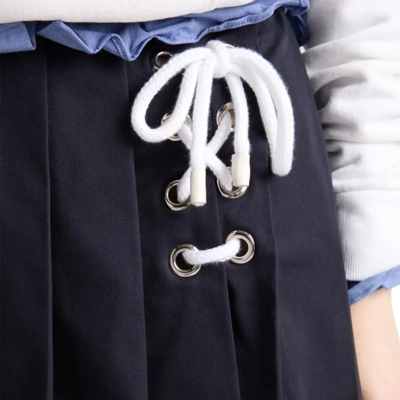 PRADA Pleated Drill Mini Skirt-4