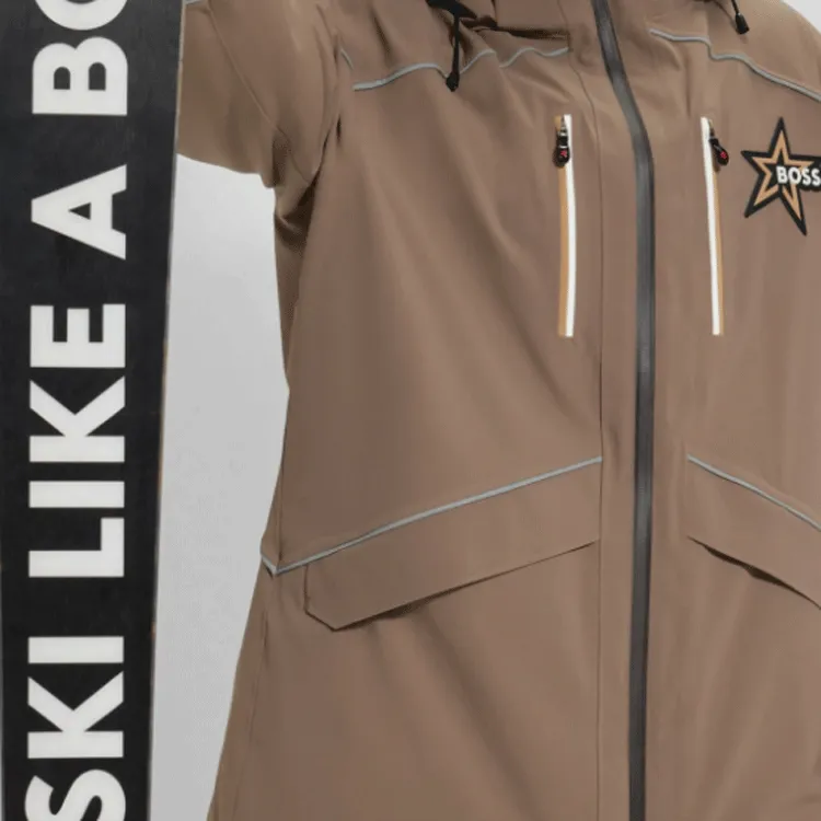 HUGO BOSS x PERFECT MOMENT Collaboration Hooded Down Ski Jacket With Special Branding Jackets Coats Men's Beige-5
