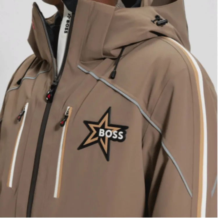 HUGO BOSS x PERFECT MOMENT Collaboration Hooded Down Ski Jacket With Special Branding Jackets Coats Men's Beige-4