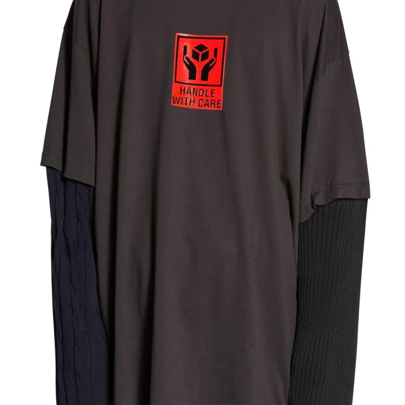 Balenciaga T Shirt Loose Fit Men's Black-6