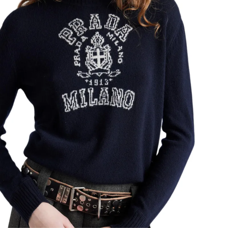 PRADA Logo intarsia Sweater-4