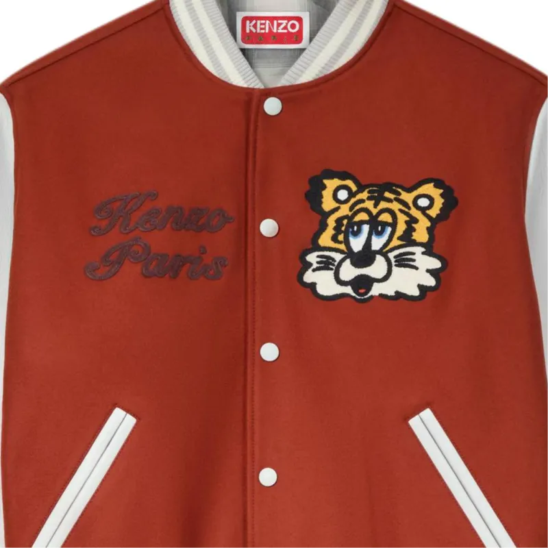 KENZO SS25 Baseball Jacket Unisex Spicy Pepper Red-2
