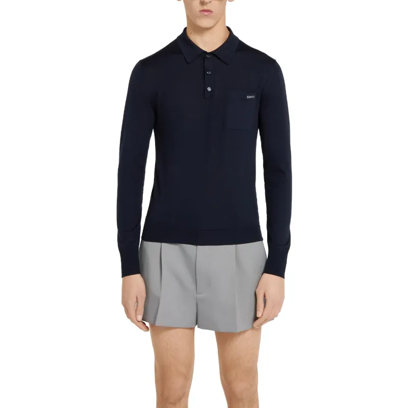 GUCCI SS25 Polo Shirt Men's Dark Blue-1