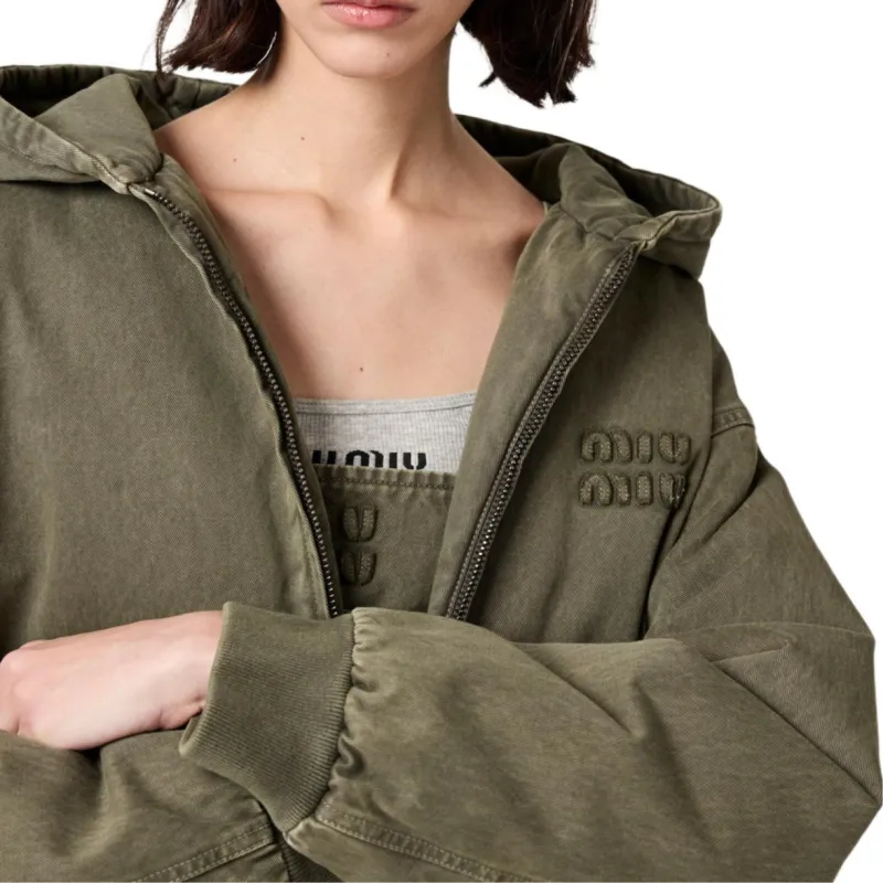 MIU MIU Jackets & Coats Women's Olive Green-3
