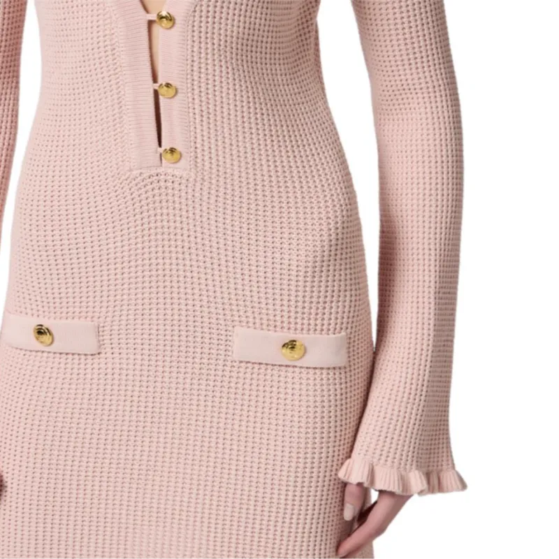 Elisabetta Franchi Long-Sleeved Dresses Women's Pink-4