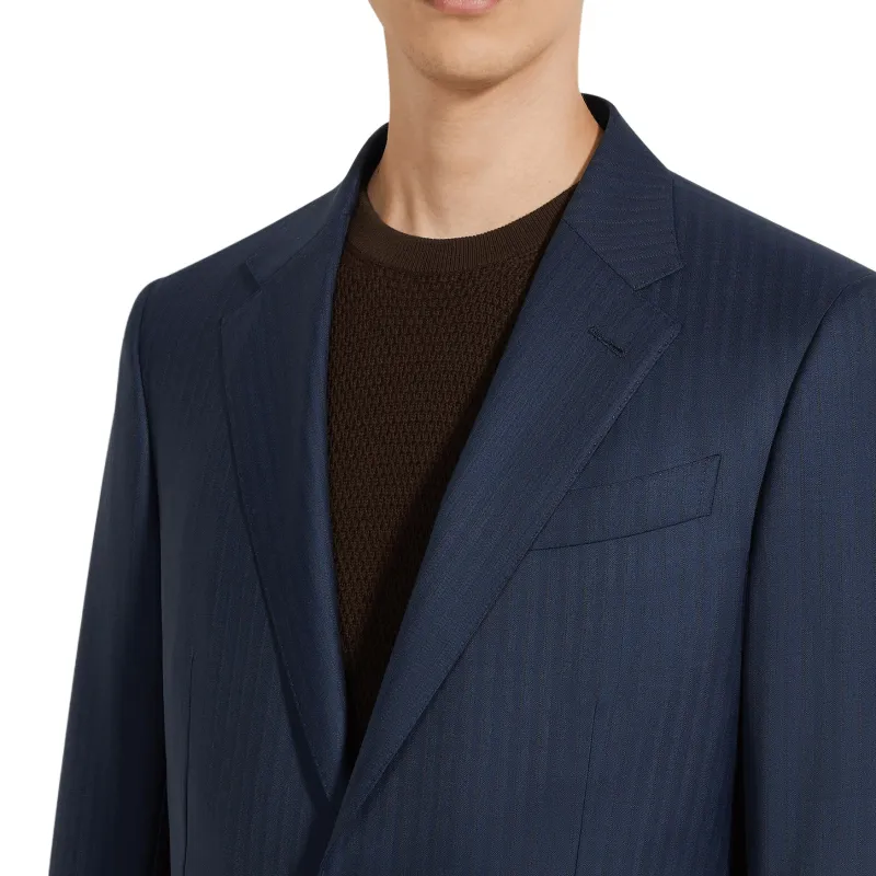 Zegna Business Suits Men's Midnight Blue-4
