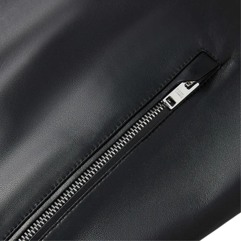 KARL LAGERFELD SS25 Leather Jacket Men's Black-2