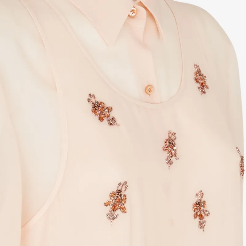 FENDI Embroidered Georgette Shirt-3