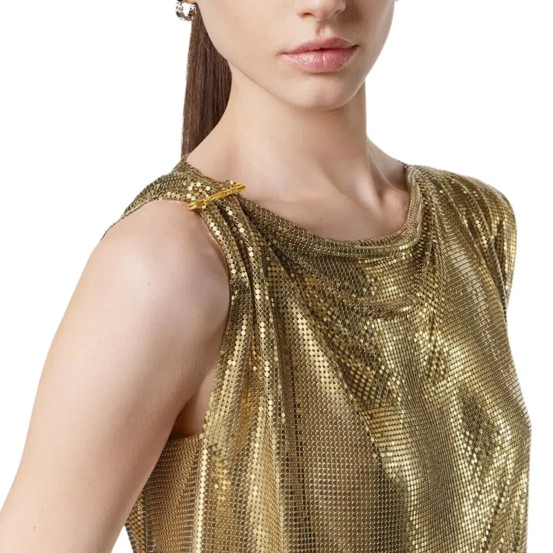 VERSACE SS25 Tank Top Women's Gold-4