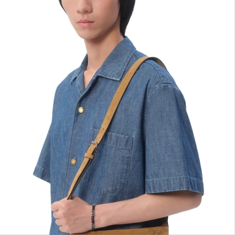 Valentino Straight Hem Denim Bowling Shirt-6