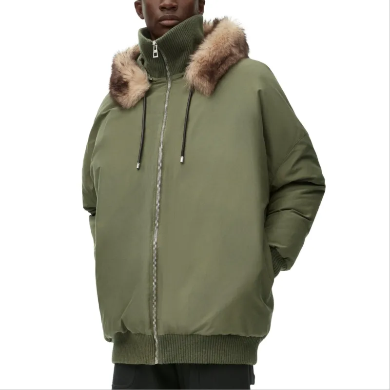 LOEWE FW24 Puffer Jacket Men's Khaki Green-1