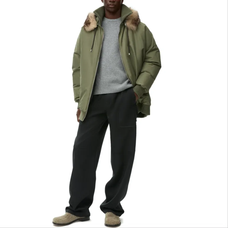 LOEWE FW24 Puffer Jacket Men's Khaki Green-2