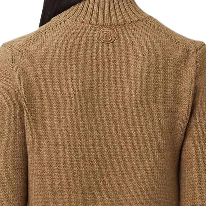 Burberry Monogram Cropped Jumper Camel-3