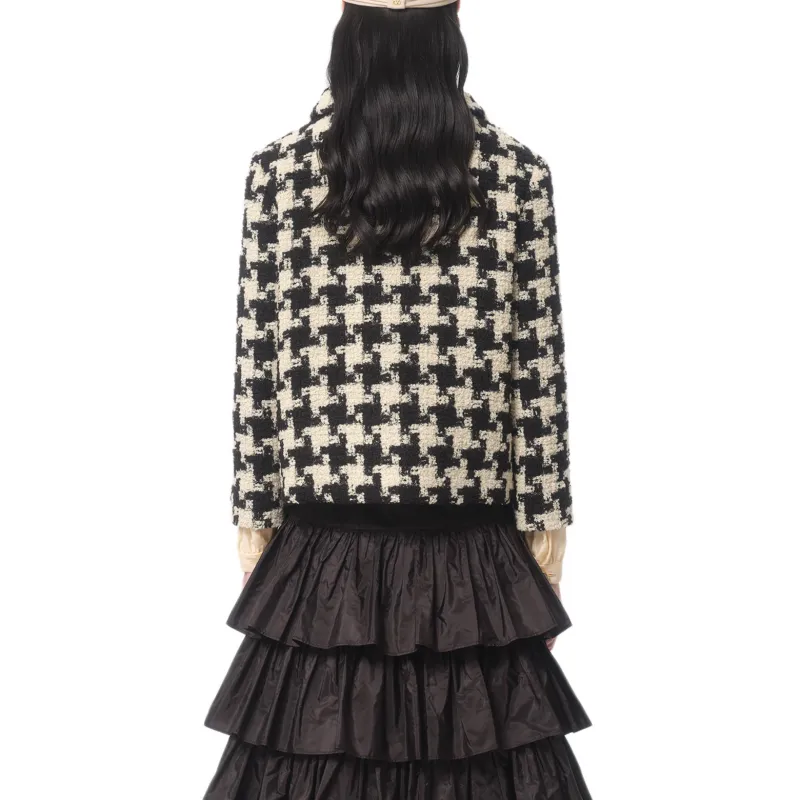 Valentino Houndstooth Detailed Tweed Jacket-2
