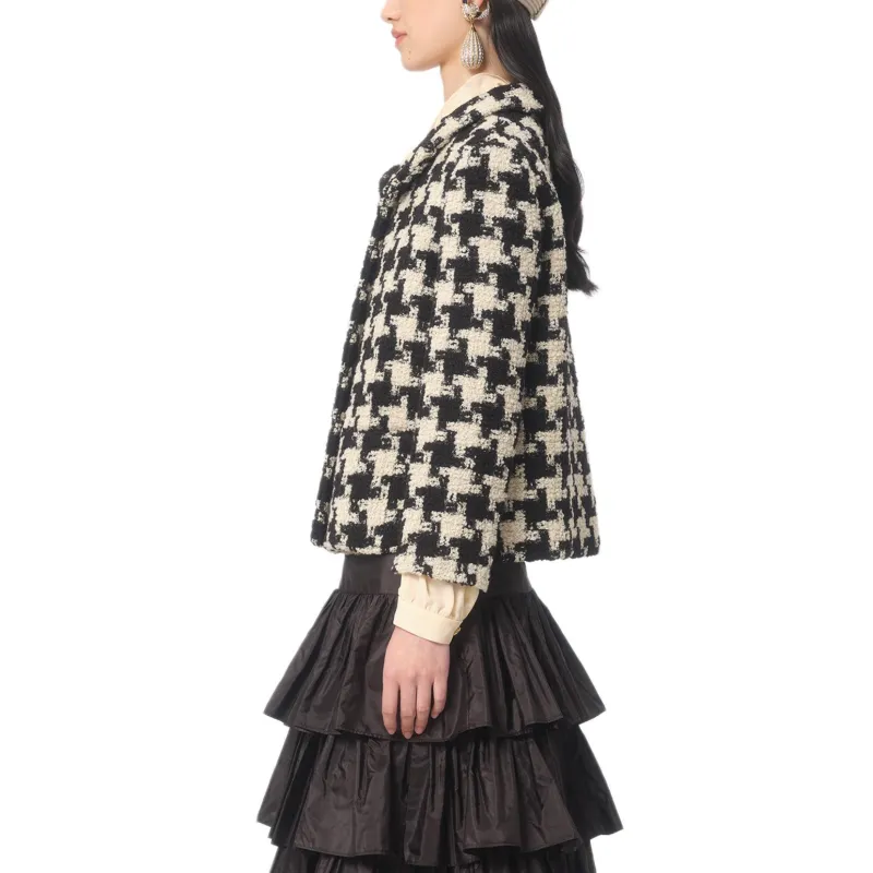 Valentino Houndstooth Detailed Tweed Jacket-3