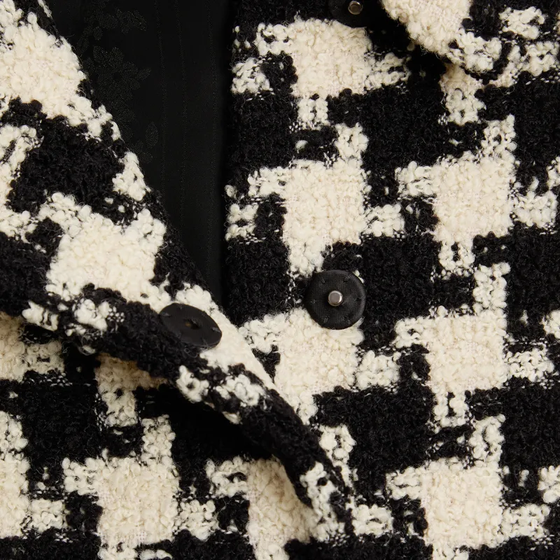 Valentino Houndstooth Detailed Tweed Jacket-8