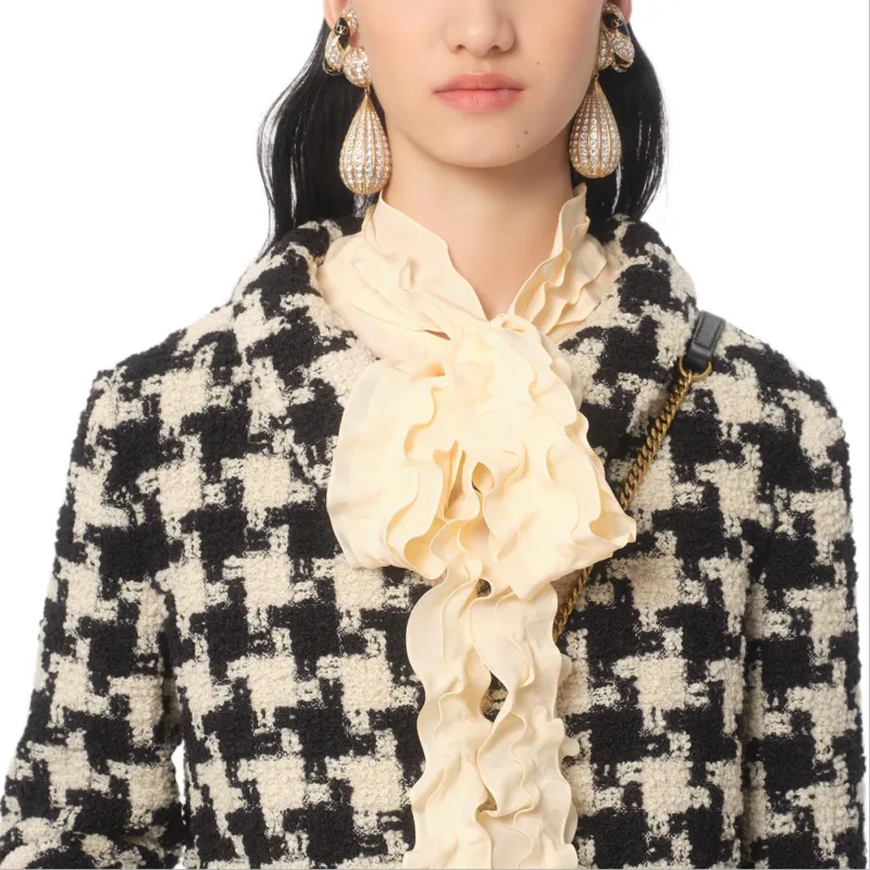 Valentino Houndstooth Detailed Tweed Jacket-5