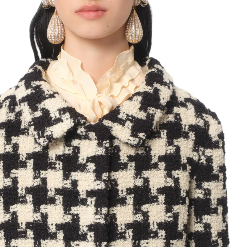 Valentino Houndstooth Detailed Tweed Jacket-6