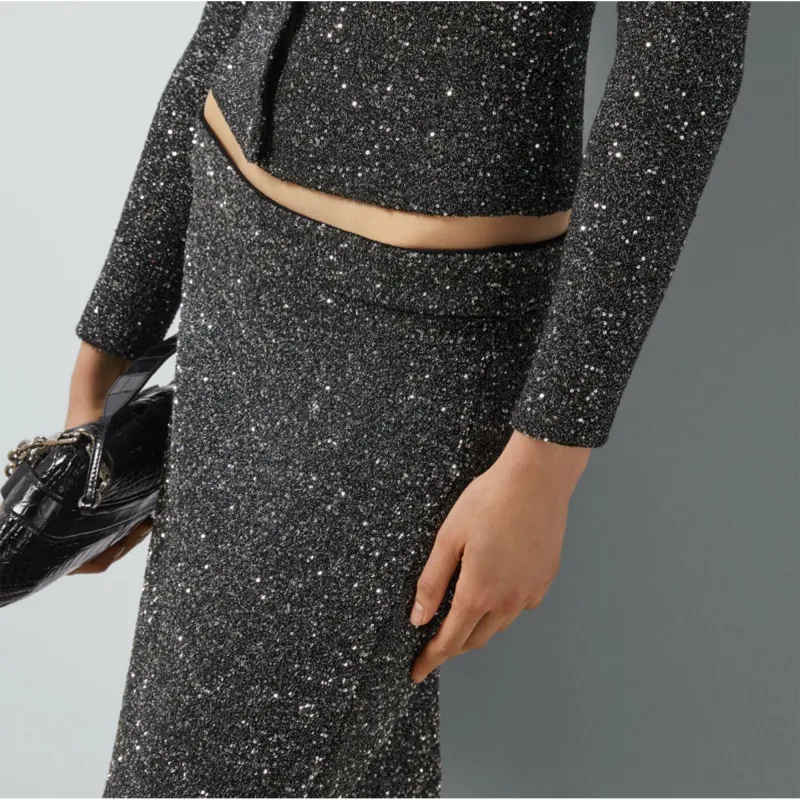 GUCCI Low Rise Sequinned A Line Skirt-1