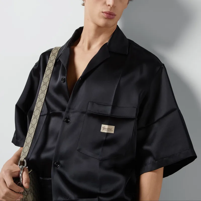 GUCCI SS24 Acetate Duchesse Shirt Shirt Men's Black-4