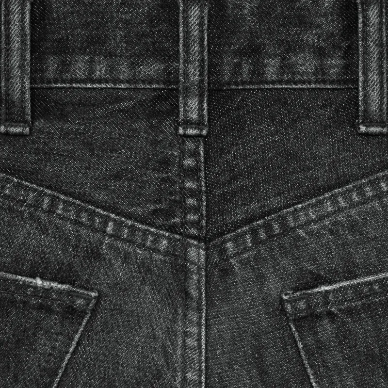 CELINE Flared Surf Jeans In Black Ice Rinse Denim-3