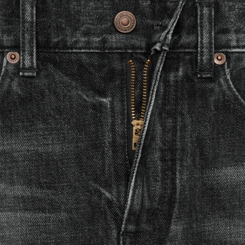 CELINE Flared Surf Jeans In Black Ice Rinse Denim-2