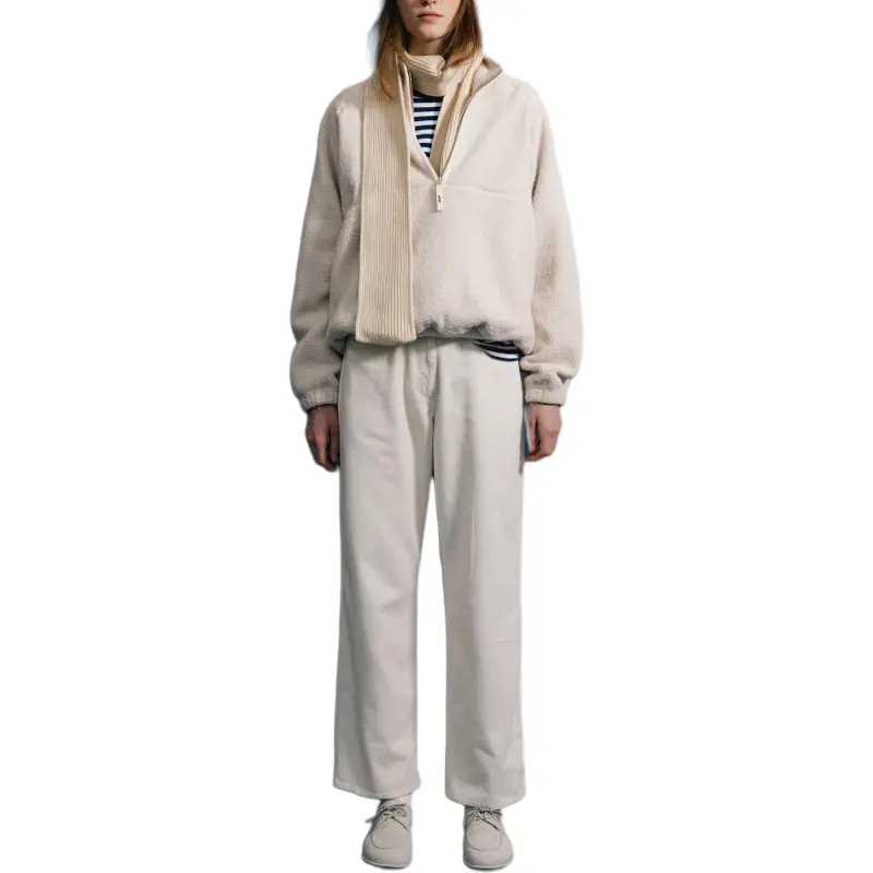 NOTHING WRITTEN FW24 Woolly Fleece Pullover Sweatshirt Women's Ivory/Ivory-2