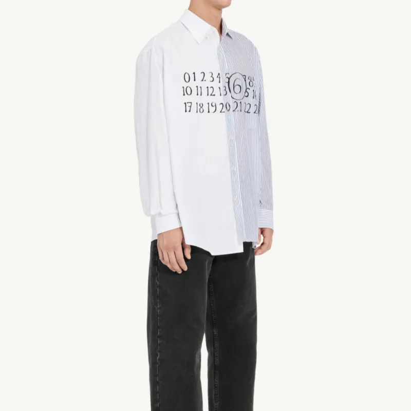 MM6 Maison Margiela Asymmetric Striped Shirt-1