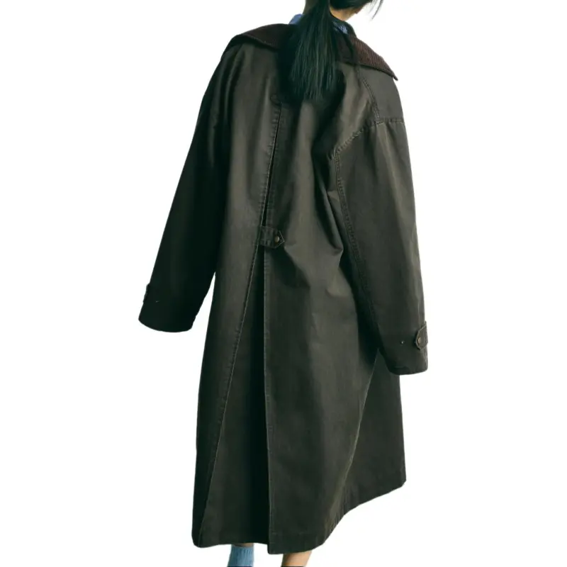 ZARA Trench Coat Women's Moss Green-3