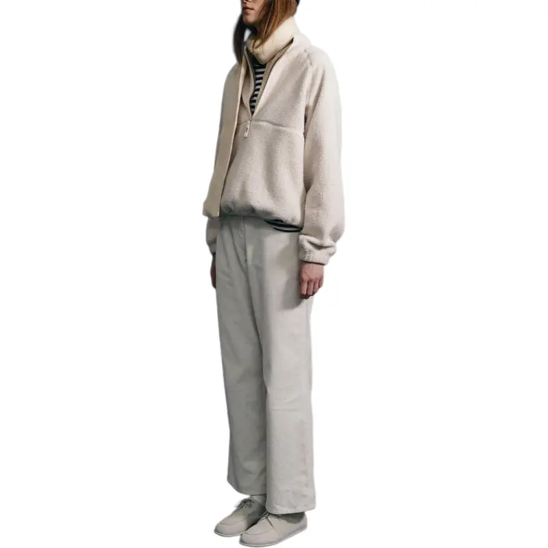 NOTHING WRITTEN FW24 Woolly Fleece Pullover Sweatshirt Women's Ivory/Ivory-3