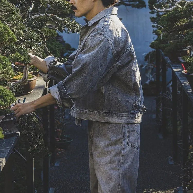 Levis Beams Collaboration Denim Jackets Men Gray-2