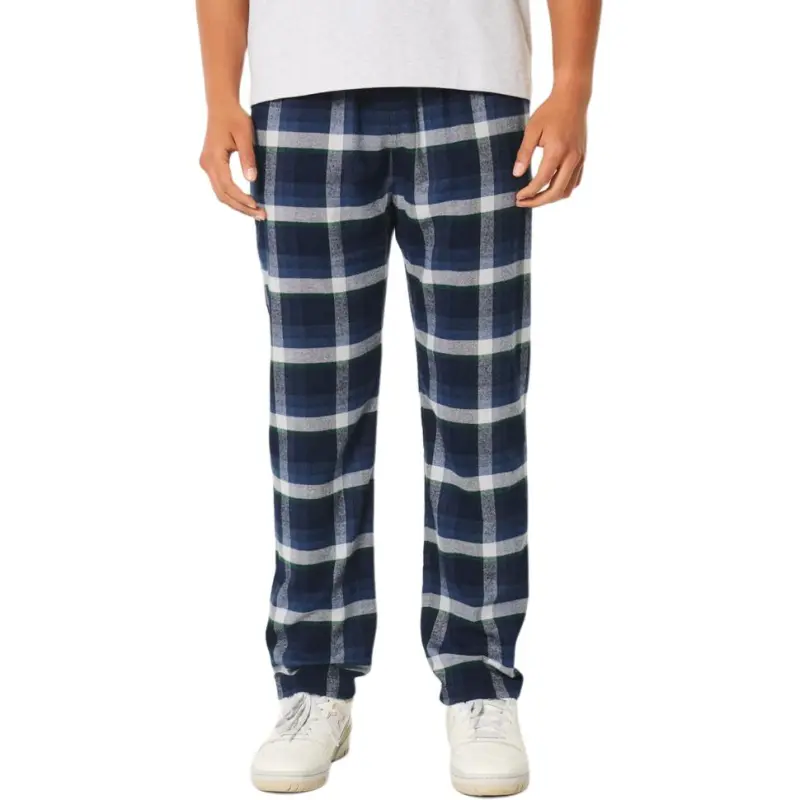 Hollister Pajama Pants Men's Navy Plaid-2