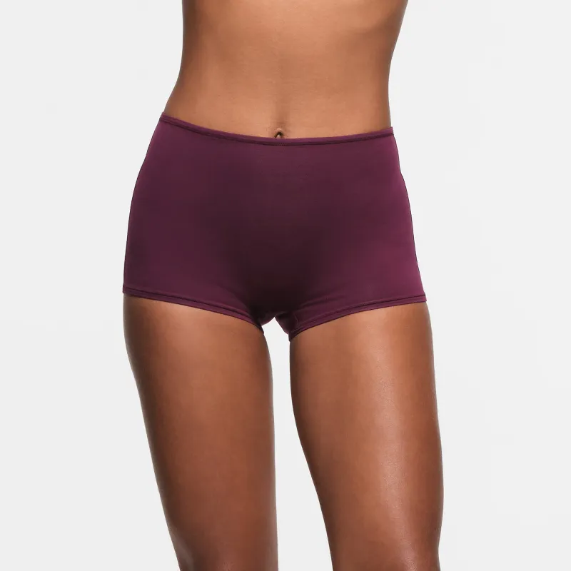 SKIMS COTTON JERSEY BOY SHORT Underpants Women's 1 Pack DEEP BERRY/Deep Berry Red-2