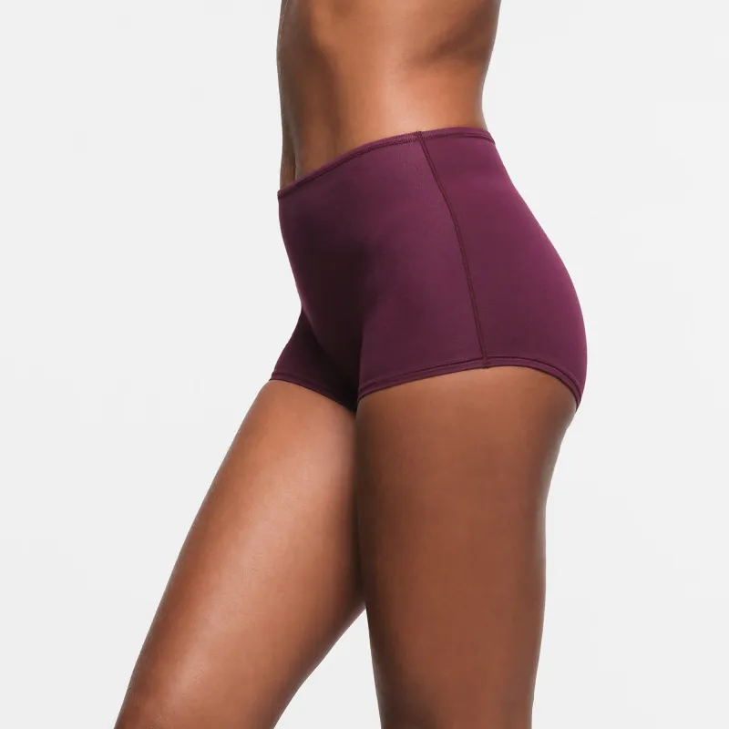 SKIMS COTTON JERSEY BOY SHORT Underpants Women's 1 Pack DEEP BERRY/Deep Berry Red-1
