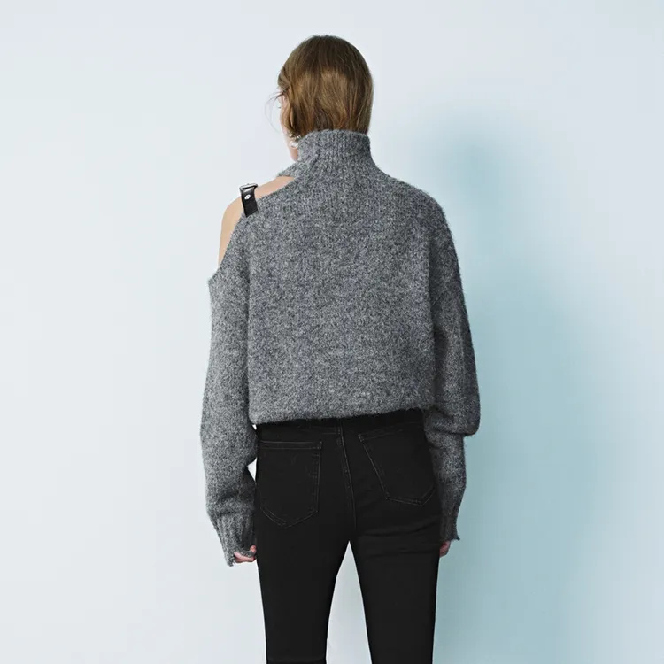 URBAN REVIVO Knitwear Women's Dark Gray Heather Gray-2