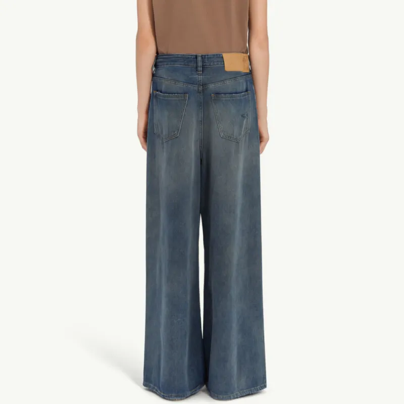 MM6 Maison Margiela Wide Leg Drawstring Jeans-3
