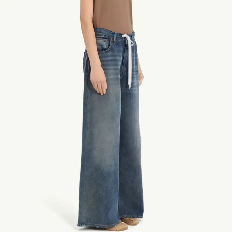 MM6 Maison Margiela Wide Leg Drawstring Jeans-2