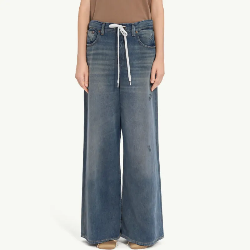 MM6 Maison Margiela Wide Leg Drawstring Jeans-1
