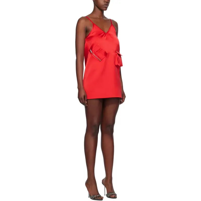 WE11DONE Slip Dress Women's Red-3