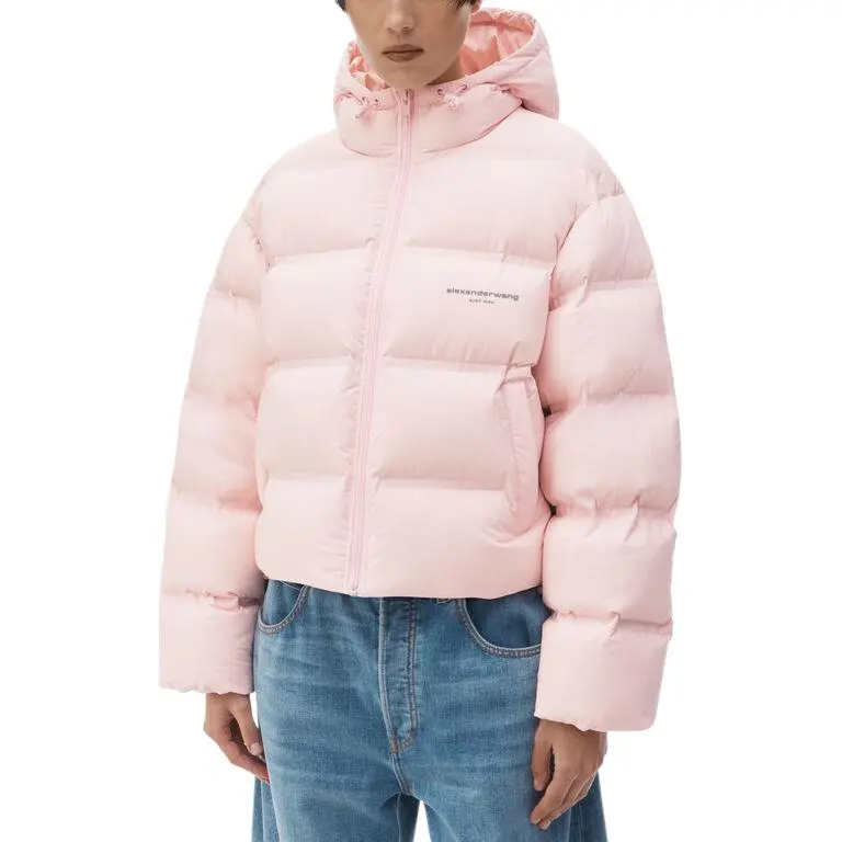 Alexander Wang Logo jacquard Cropped Puffer Jacket-2
