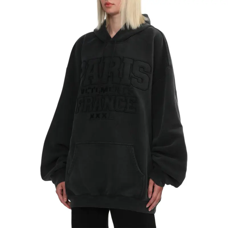 Vetements Paris Xxxl Hoodie 'Washed Black'-3