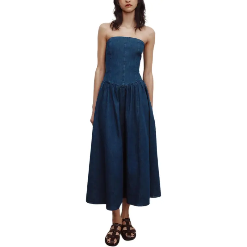ZARA Trf Sleeveless Dress Women's Blue-2