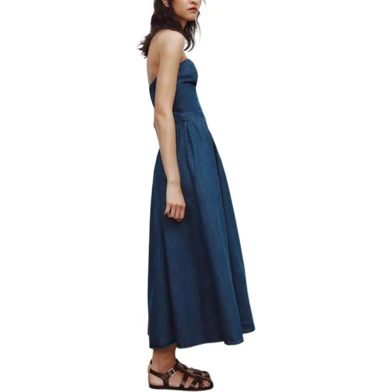 ZARA Trf Sleeveless Dress Women's Blue-3