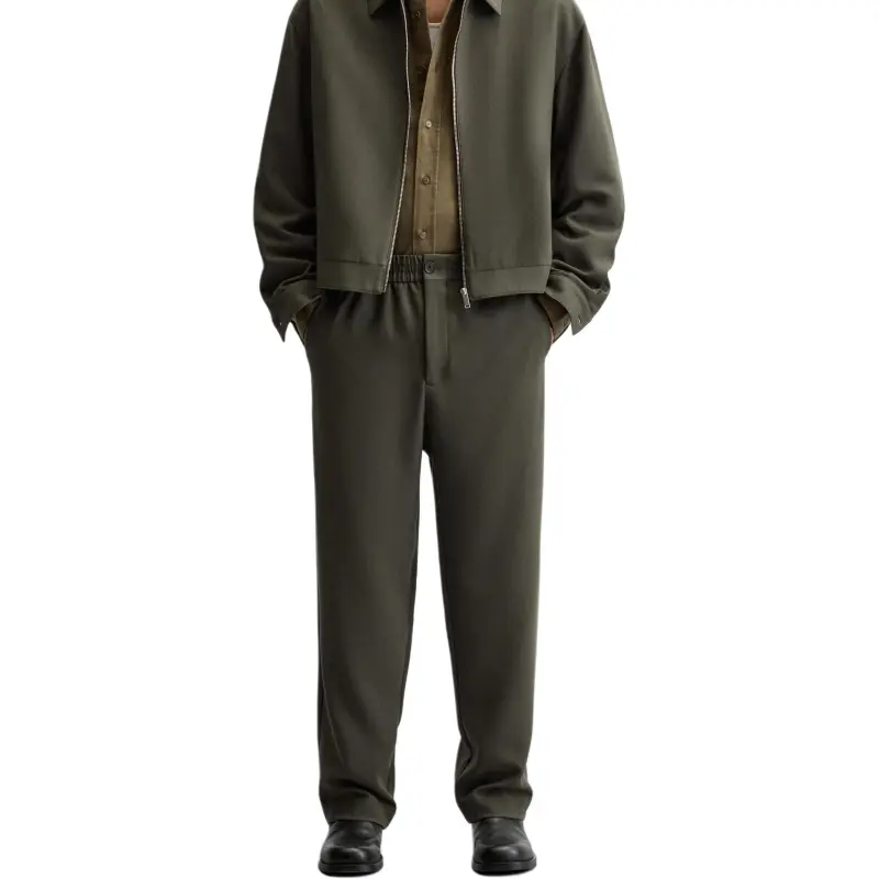 ZARA Casual Pants Men Khaki-3