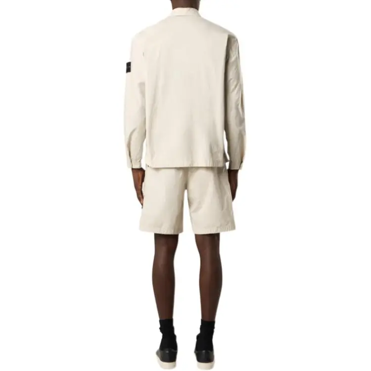 STONE ISLAND Logo Patch Long Sleeved Overshirt-3
